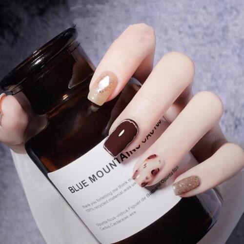 24pcs false nails with a pattern Cute Patch Wearing Fake Nail Clips Autumn Winter Leopard Print Nail Patch TN