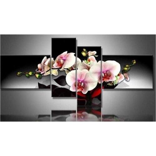 Multigang Romantic orchids 5d Diamond Embroidery painting cross stitch full Square Resinstone craft Room Decor mosaic picture