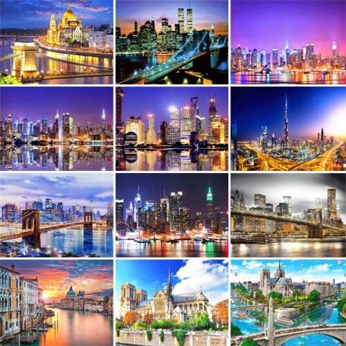 DIY Diamond Painting 5D City Landscape Full Square Diamond Art Embroidery Cross Stitch Home Decoration