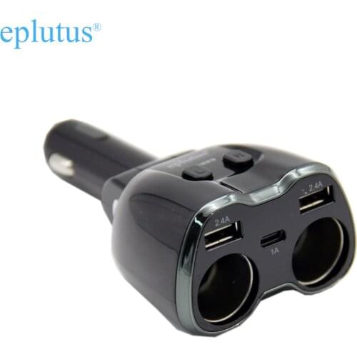 12V-24V Car Cigarette Lighter Socket Splitter Plug USB Charger Adapter Detection For Phone Eplutus FC 223 MP3 DVR Accessories