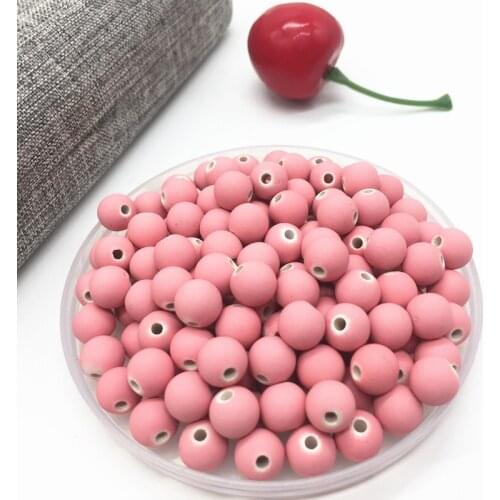 New 50pcs 8mm Acrylic Beads Spacer Loose Bead For Jewelry Making Accessory Beads DIY Pink
