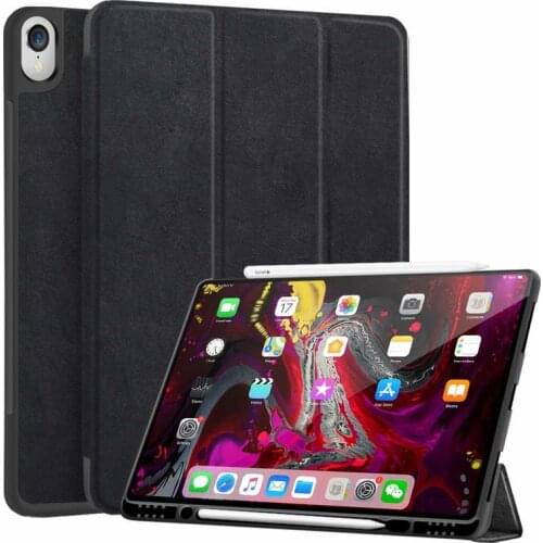 For iPad Pro 12.9 2018 3rd Case Pencil Holder,Slim Smart Cover Trifold Stand Auto Sleep/Wake Protective Case for iPad 12.9" 2018