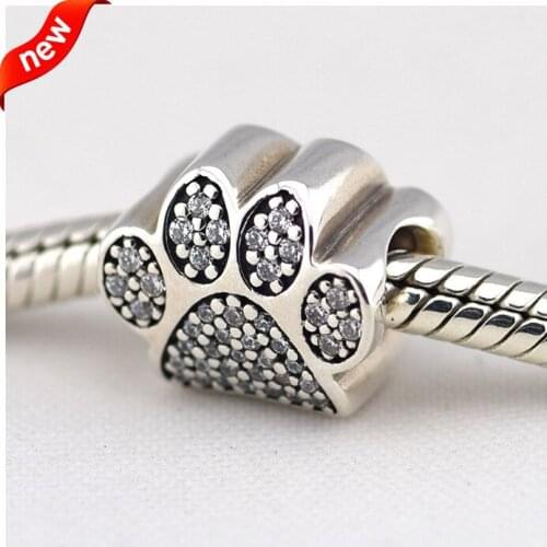 CKK Silver 925 Jewelry Paw Prints Charms Fashion Beads Fits Original Bracelets DIY Sterling Jewelry