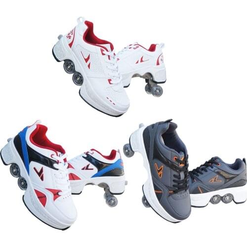 Deformation Roller Shoes Unisex Four-wheeled Fashionable Parkour Sports Roller Shoes Best Gift For Kids