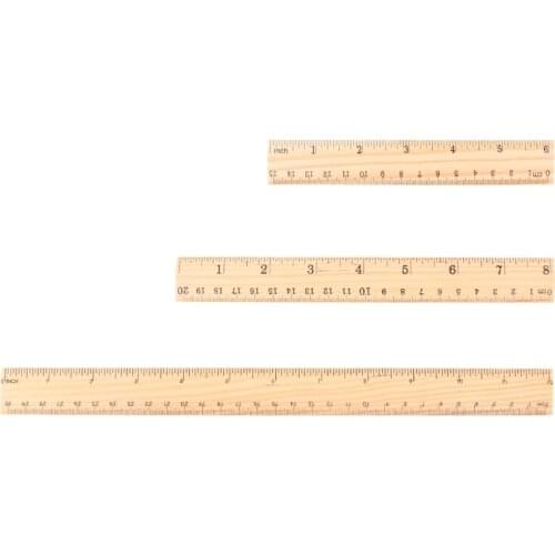 15cm 20cm 30cm Wooden Ruler Double Sided Student School Office Measuring Tool Nov-26A