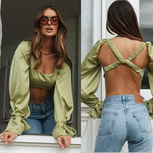 FUFUCAILLM Satin Blouses