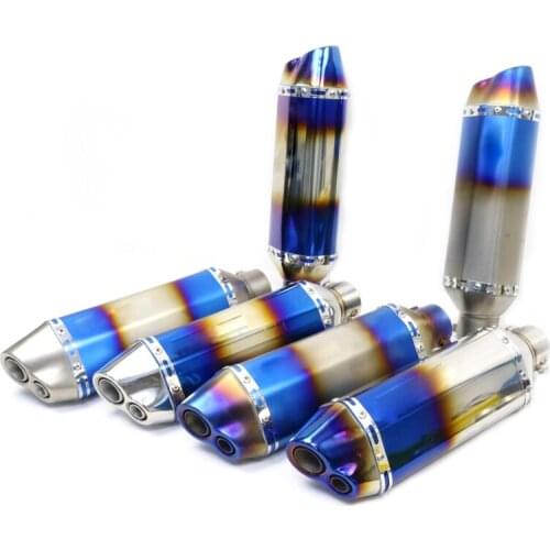 Newest 51mm Motorcycle Exhaust Muffler Blue Style Stainless Steel Pipe With DB Killer For SUZUKII KTMM DUCATII escape