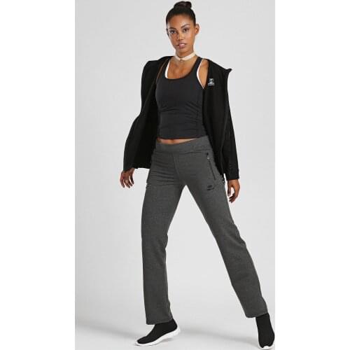 Classic Pocket Zipper Anthracite Melange Womens Tracksuit Bottoms Casual Wear Sports Hiking Yoga Clothes Casual Fashion Outfits