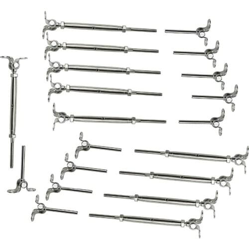 316 Stainless Steel Cable Railing Kit fits 1/8" Stainless Steel Wire Rope Cable 10PCS