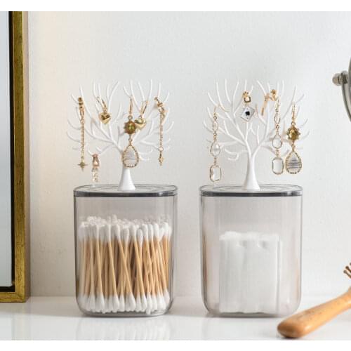 Cosmetic Cotton Storage Box Candy Storage Candy Earrings Display Stand Tray Tree Deer Necklace Acrylic Makeup Removal Cotton Box