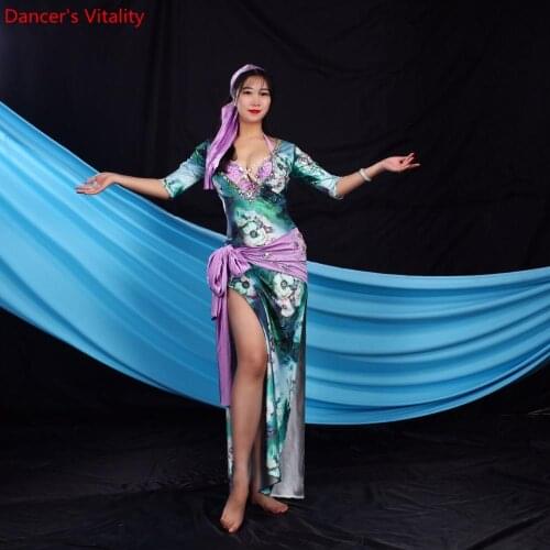 Belly Dance Costume custom-made balady shabby saidi Dress Adult Belly Dancing Professional Clothes Suit Bra Dress Set S,M,L,XL