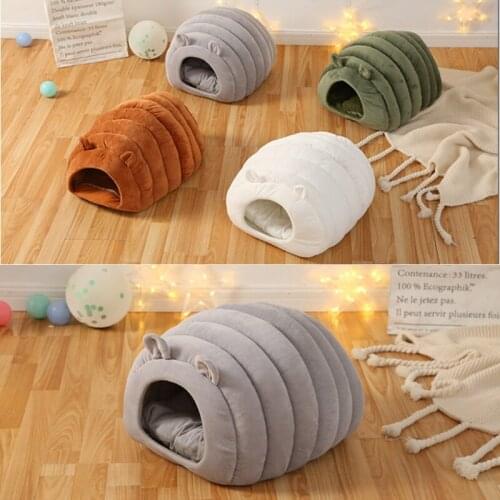 Hot Cat Mat Caterpillar Shape Pet Cat Bed Cats House Warm Soft Supplies Dog Kittens Kennel Cave Beds Cats Bed Tents Pet Cushion