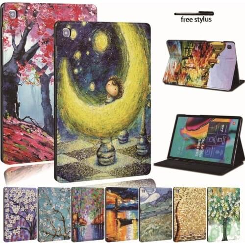 For Samsung Galaxy Tab A A6 7"10" / Tab E S5E Printed Leather Tablet Stand Folio Cover-Ultra-thin Painting tablet Stand Case
