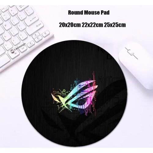 Small Asus Rog Durable Mouse Pad Computer Office Desk Accessories Kawaii Mousepad Gaming Round Gamer Mat Keyboard LOL Rug Mice