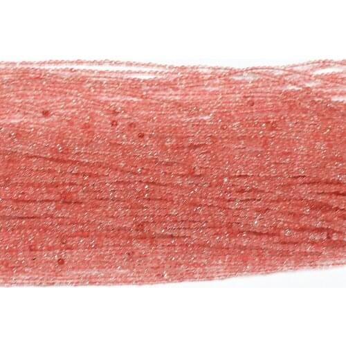 Fashion Cherry Watermelon Stone Crystal 2mm 3mm Round Faceted Beads Diy Jewelry Loose Beads Accessories Spacers Finding 15" B479