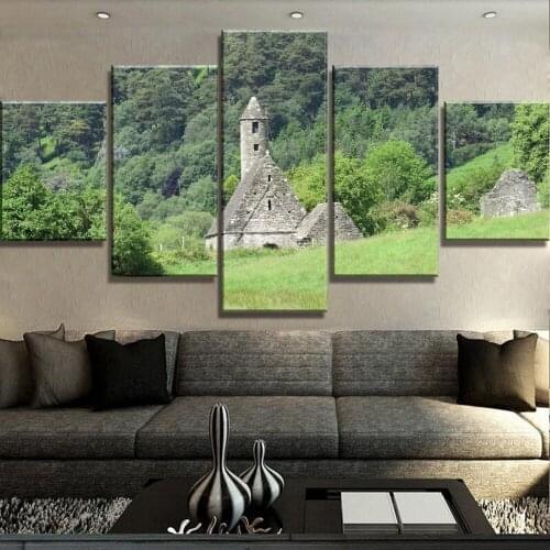 Canvas Wall Art 5 Piece HD Print Irish Cabin Posters Modern Home Decorative Framed Pictures LivingRoom Decoration Paintings