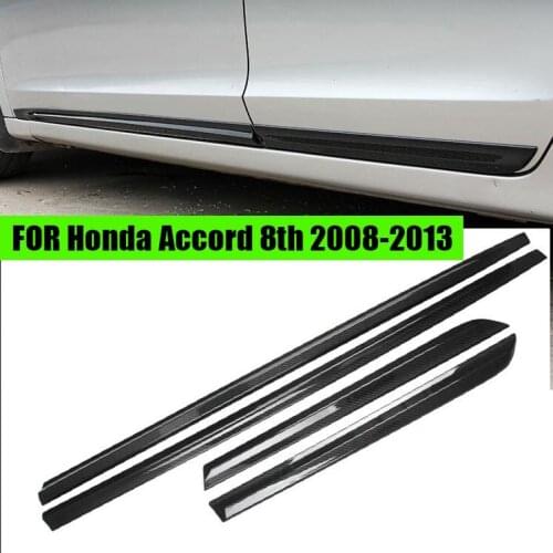For Honda Accord 8th 4DR sedan 2008 2009 2010 2011 2012 4PCS ABS carbon fiber.Door Side Panels Molding Trim