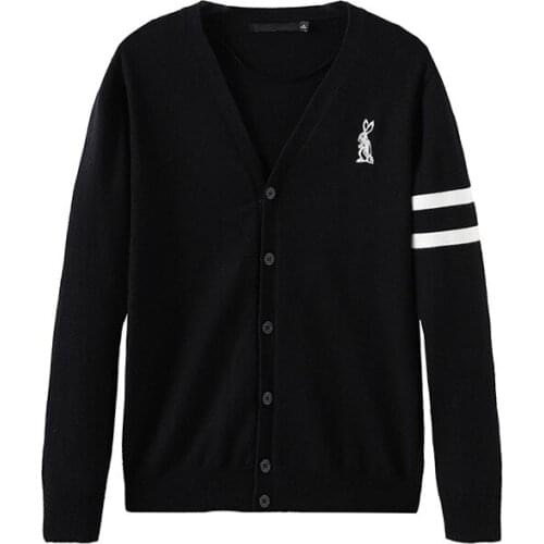 Man New Luxury 2020 Embroidered rabbit stripes Knit Casual Sweaters Sweater Cardigan Asian Plug Size High quality Drake #N18