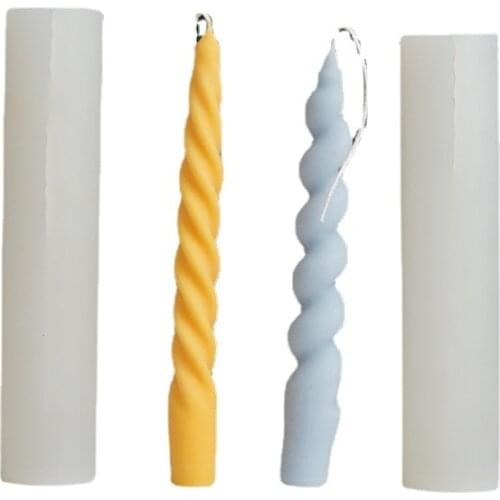 Diy Candle Making Kit Twisted Candle Silicone Mold Rotating Spiral Rod Wax Mold Soap Mold Resin Molds Cake Decorating Tools