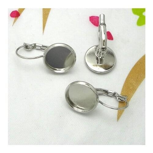 10pcs Drop Earring Settings Posts Base Blank Earrings Cuff Tray Bezel Clip For Cabochon Cameo DIY Creative Earrings Jewelry