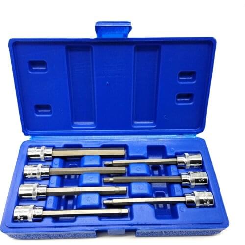 7PC 3/8"Drive Long Reach Hex Bit Scoket Set(Metric)