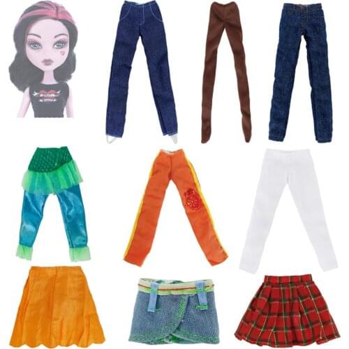 Wholesale Mixed 5 pcs Pants Bottom Skirt Trousers Stocking Dress Clothes Accessories for Monster High Doll Accessories Lot Style