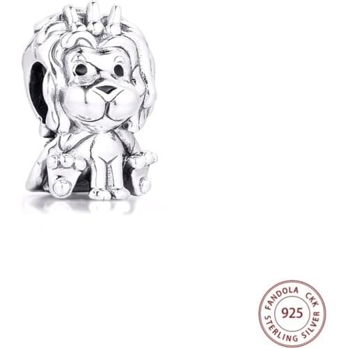 Authentic 925 Sterling Silver Wavy Union Jack Lion Charms Fits Original Pandora Bracelet DIY Beads for Jewelry Making Bijoux