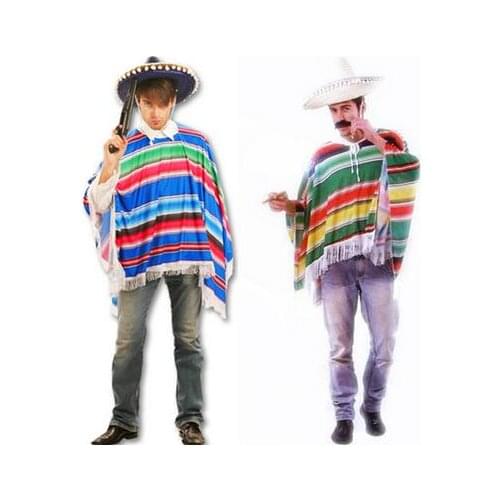 Hot Halloween cosplay costume masquerade exaggerated color mexican cloak Western Cowboy Clothing Lovers clothes Cowboy scarf