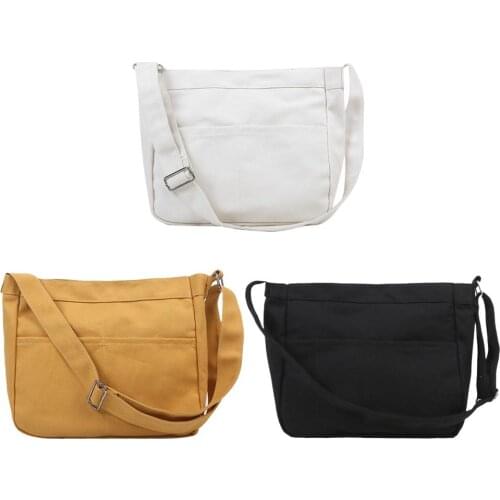 Casual Canvas Messenger Bag Women Solid Hot Selling Delicate Soft Surface Durable Large Capacity Shoulder Handbag