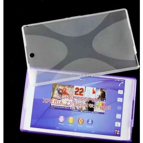 Anti-skid X Line Soft Silicon Rubber TPU Gel Skin Cover Funda Case For Sony Xperia Z3 Tablet Compact SGP621 / SGP641 8 inch