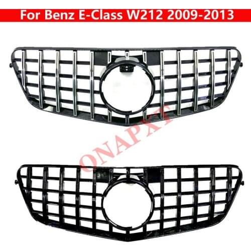 Auto Styling Middle Grille For Mercedes-Benz E-Class W212 2009-2013 GT Silver Black ABS Front Bumper Vertical Bar Center Grill