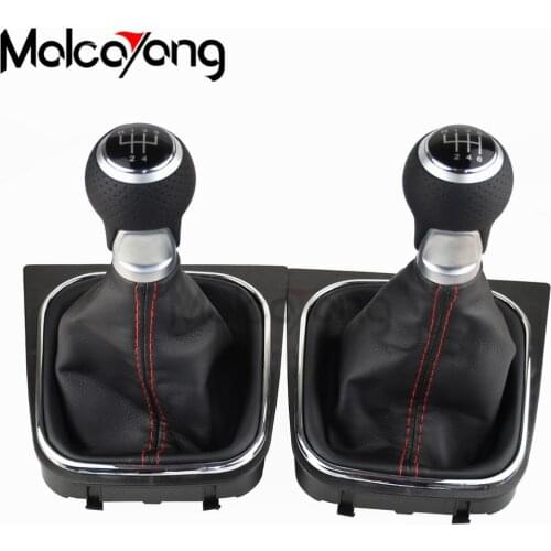 Brand New 5 6 Speed Silver Ring For V-W Volkswagen Golf 5 MK5 R32 GTD G-TI 2004-2009 Manual Gear Shift Knob Lever Stick Pen