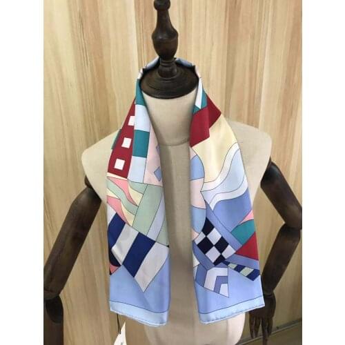 2021 new arrival winter spring classic horse 100% pure silk scarf twill hand made roll 90*90 cm shawl wrap for women lady
