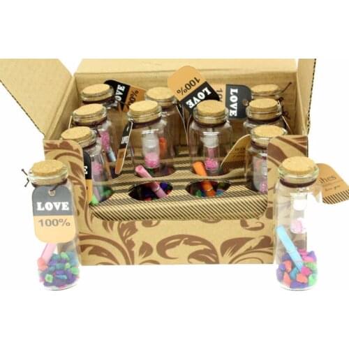Glass Wish Bottle 12 Pieces Valentines day Surprise Best Gift Birthday Present Potion Bottles Glass Bottle Storage Magic