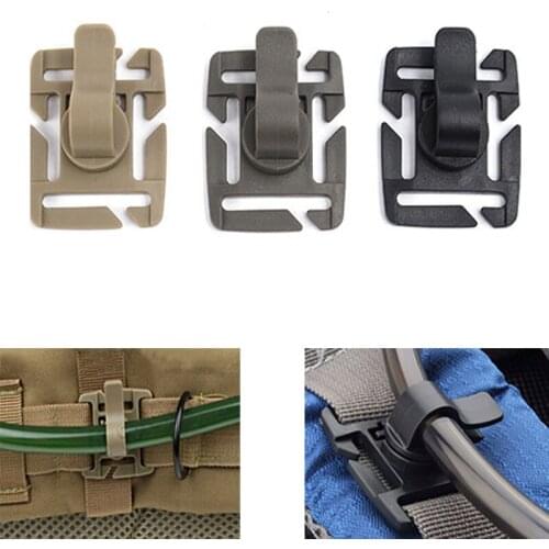 Tube tactical Hydrolink Bladder Clip Bag molle camp Water Pipe Hose Drink hike Hydration webbing buckle outdoor Clamp Backpack