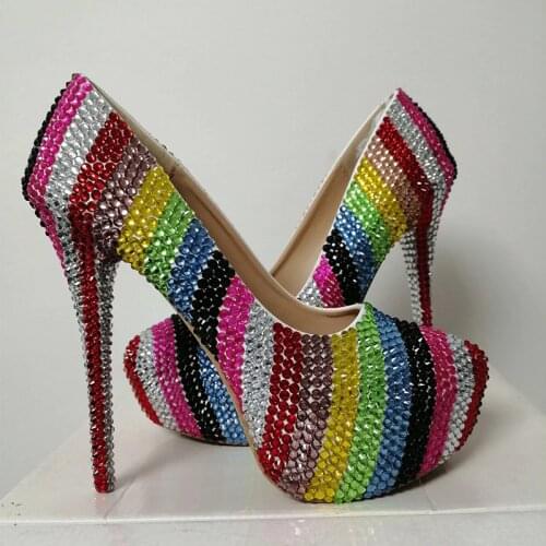 Women Pumps Thin High Heels Sexy Sequined Cloth Slip On 14CM Round Toe Dress Office & Career Party Wedding women shoes 2020