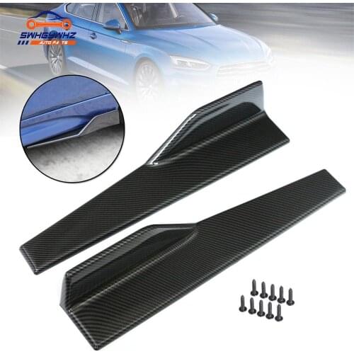 1 Pair Universal Carbon Fiber look modified Car Body Side Skirt Rocker Splitters Diffuser Winglet Wings Bumper Car 45cm