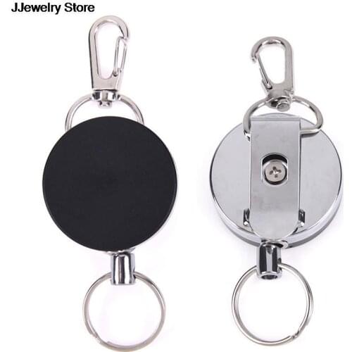 Retractable Resilience Steel Wire Rope Elastic Keychain Recoil Sporty Alarm Key Ring Anti Lost Keychain Outdoor Safety Buckle