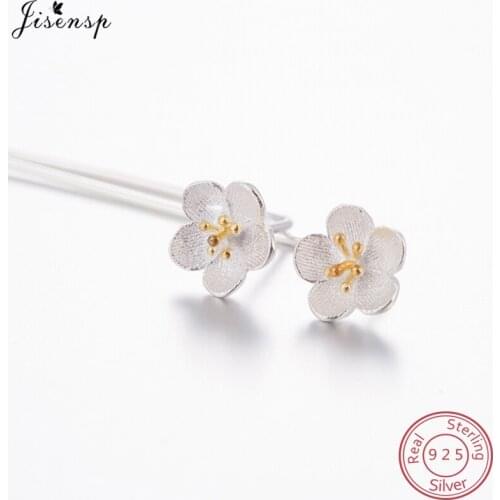 Jisensp High Quality Big Flower Long Earrings for Women 925 Sterling Silver Chain Tassel Stud Earrings Fashion Jewelry brincos