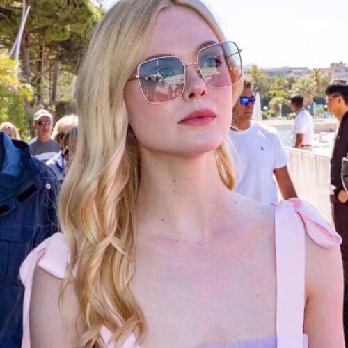 Metal Square sunglasses women rainbow lenses