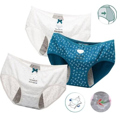 ATOXY Women Panties Leak Proof Menstrual Physiological Period Pants Sexy Underwear Girls Healthy Cotton Seamless Briefs 3Pcs/Lot