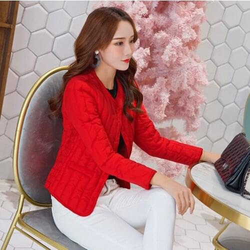 Gowyimmes Autumn Winter Women Down Cotton Coat Thin Winter Coats Casual Long Sleeve Jacket Slim Female Warm Parkas Outwear PD457