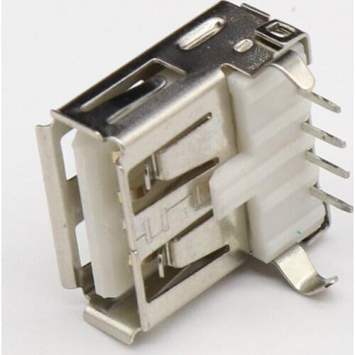 10pcs/lot USB 2.0 4Pin A Type Female Socket Connector G54 2 feet 90 degree Data Transmission Charging