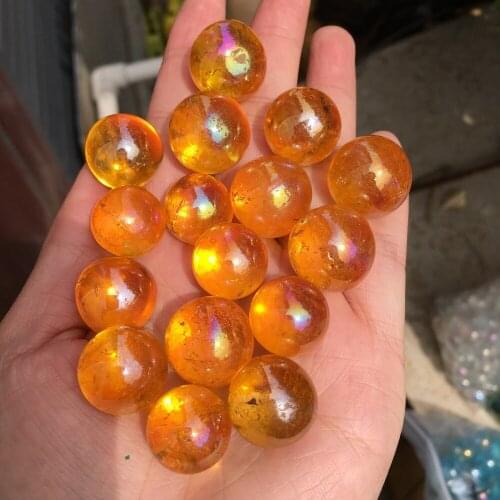 200gNatural Rainbow Crystal Ball Quartz Sphere Aura Angel Chakra Electroplated Orb Minerals Healing Massage