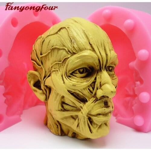 3D Anatomy Skull Cake Mold Silicone Mold Chocolate Gypsum Candle Soap Candy Mold Kitchen Bake Free Shipping