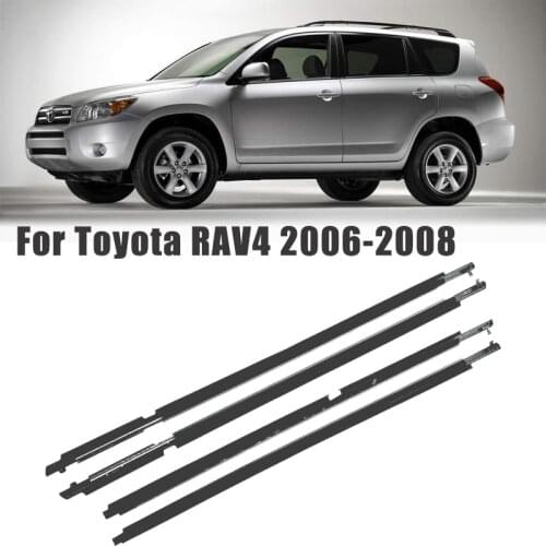 4Pcs Car Outer Window Glass Seal Belt Trim Sealing Strips Rubber Weatherstrip for Toyota RAV4 2006 2007 2008