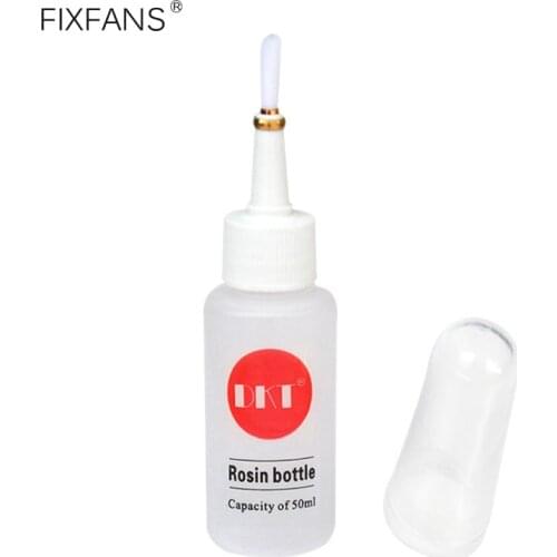 50ml Empty Transparent Plastic Squeeze Bottle Solder Flux Dispenser with Brush Tip for Rosin Soldering Flux Alcohol Liquid