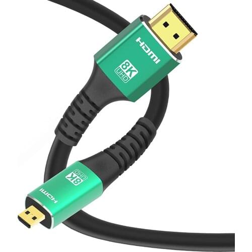 Micro HDMI to HDMI Cable Adapter 8K 2.1 Version High Resulotion Audio and video cables Connector，for Professional Photographers