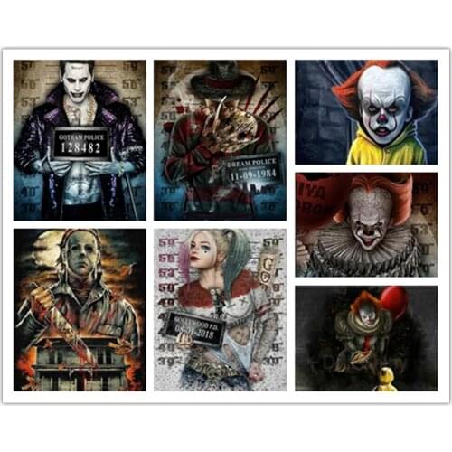 "Horror movie character " diamond painting Home wall decoration Halloween gift 5D DIY full embroidery mosaic pattern craft