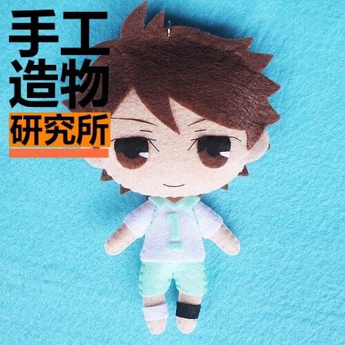 Anime Oikawa Tooru 12cm Keychain Handmade Materical Package Toys Mini Doll Stuffed Plush #4340 Children Gift